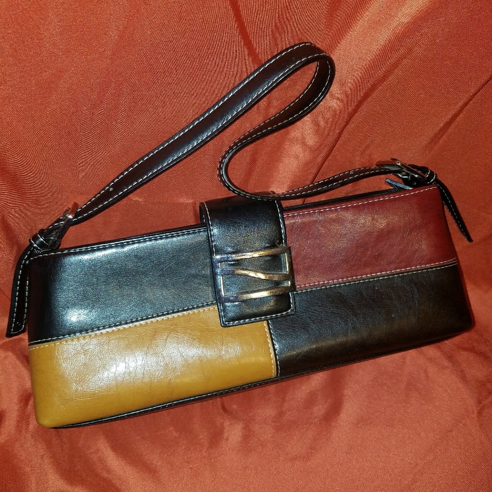 Multi colored very small shoulder purse