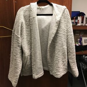 Made well boxy cardigan grey hooded large