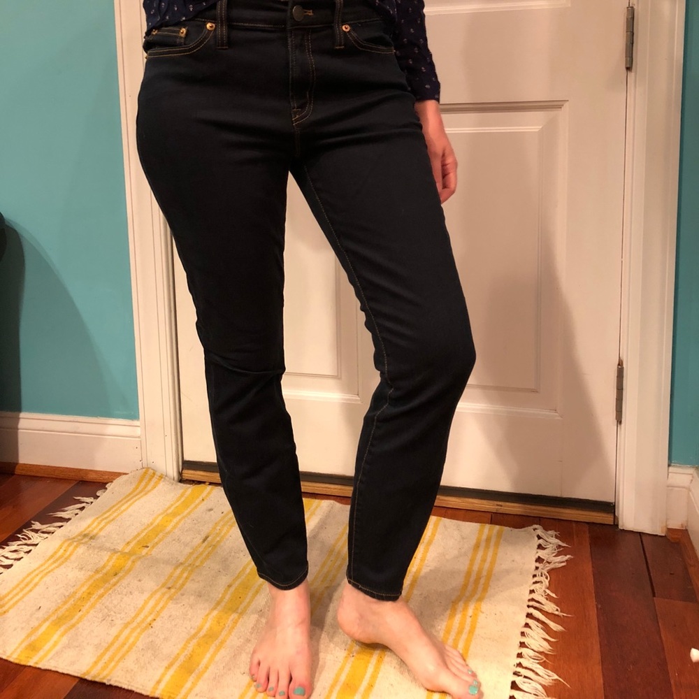 J Crew Toothpick Jeans, dark blue