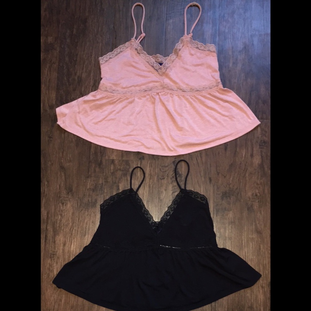 Aeropostale xs black and  small pink blouse