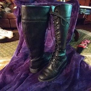 Timberland Black Leather Knee Boots