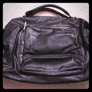 Metallic black wrinkle style bag