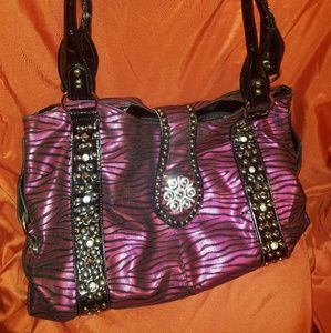 Hot pink zebra purse