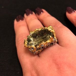 Silver ring with aquamarine