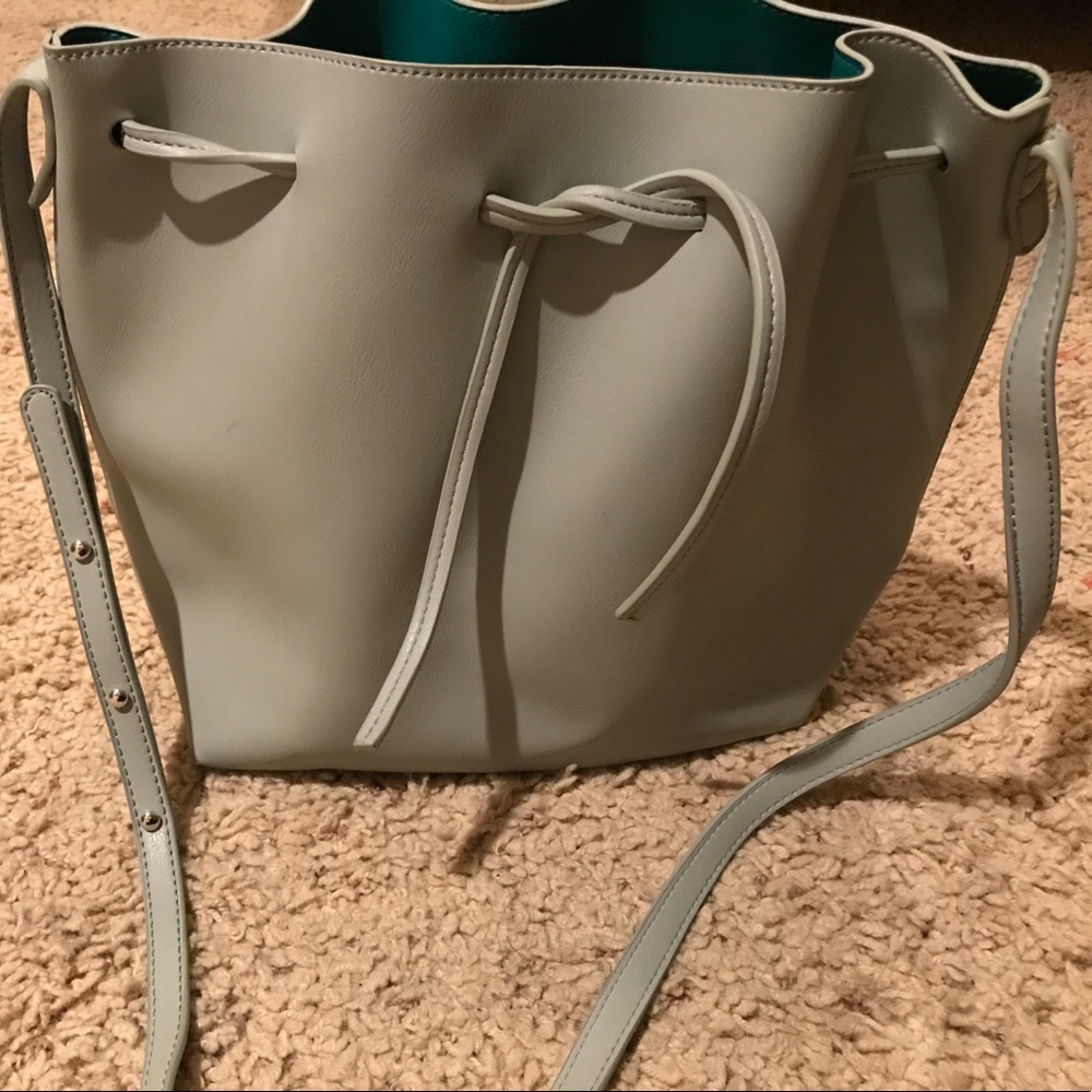 Mint green/ blue bucket bag