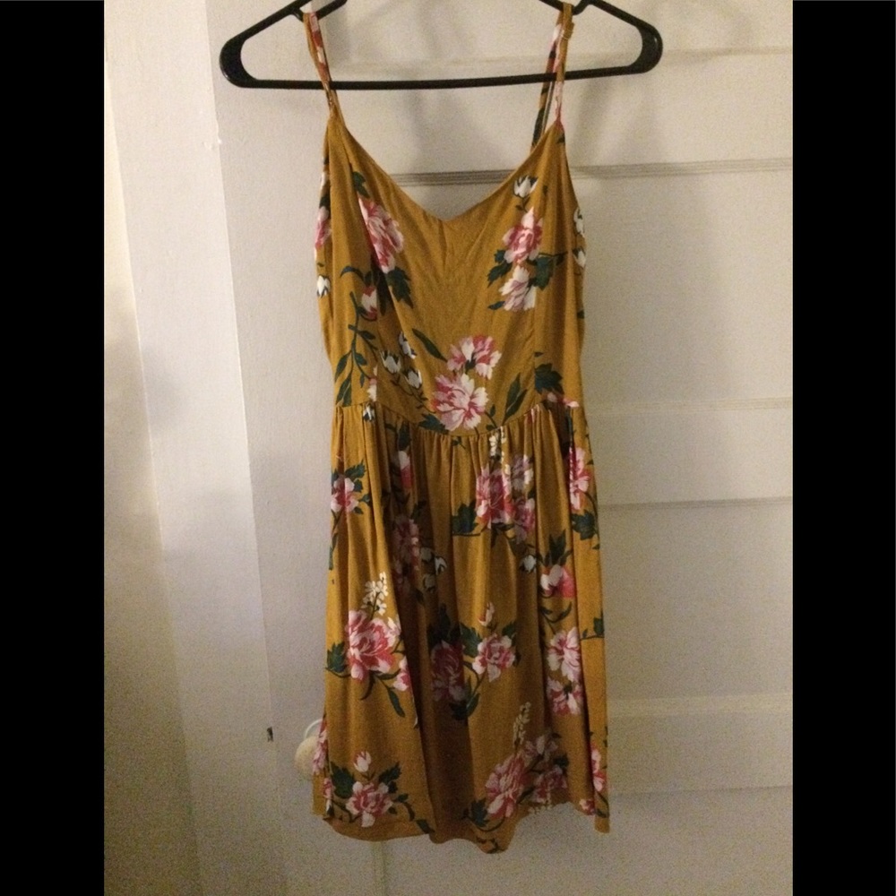 Mustard Floral Dress