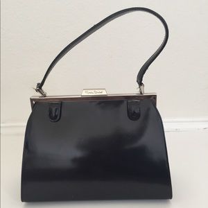 GRETA GARBO BLACK CONVERTIBLE SNAP-ON HANDBAG