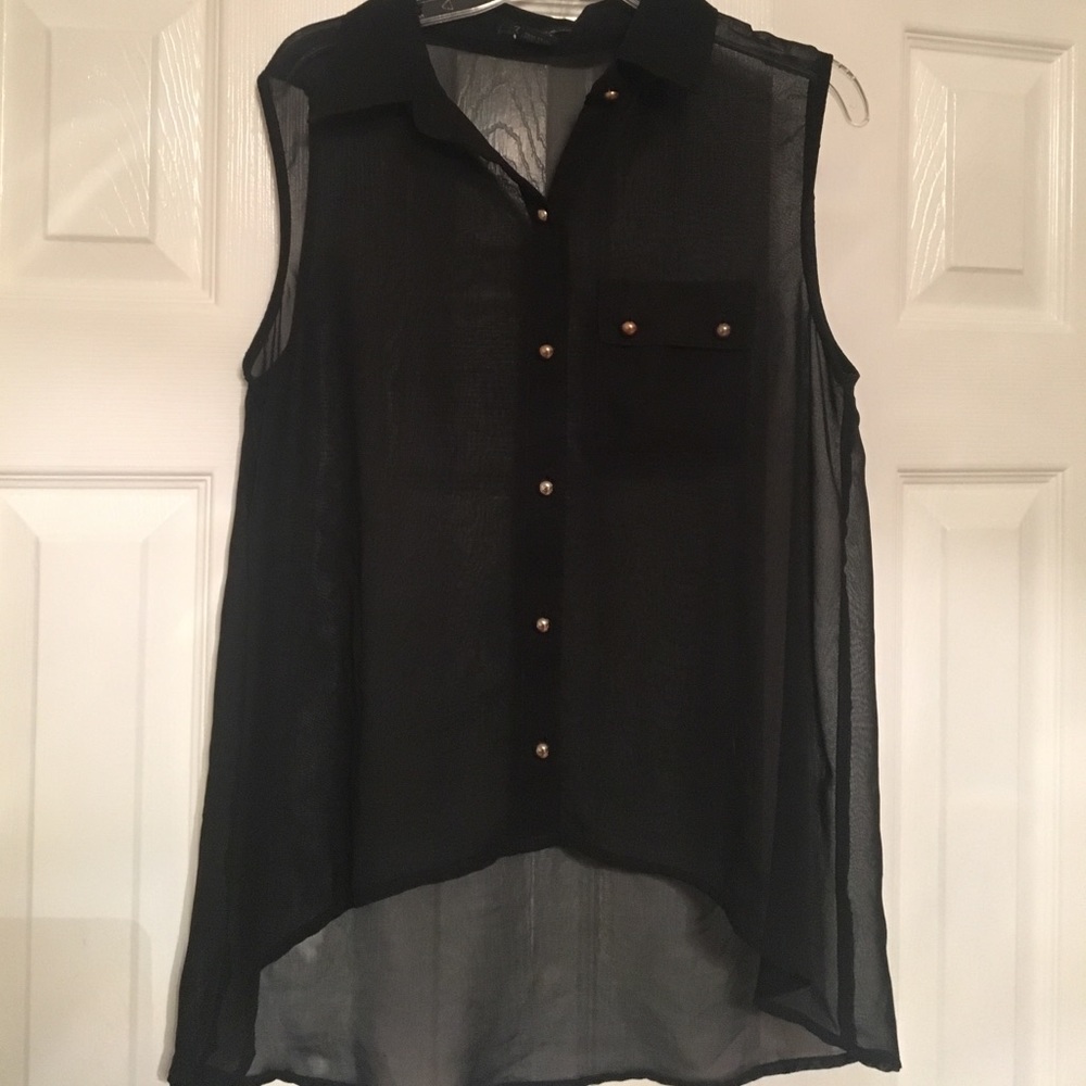 Sheer collared blouse
