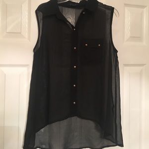 Sheer collared blouse