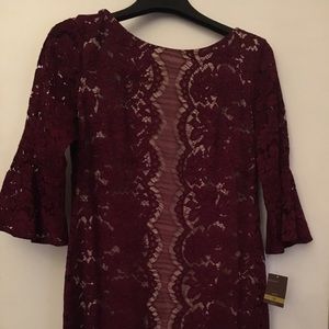 Wine lace dress