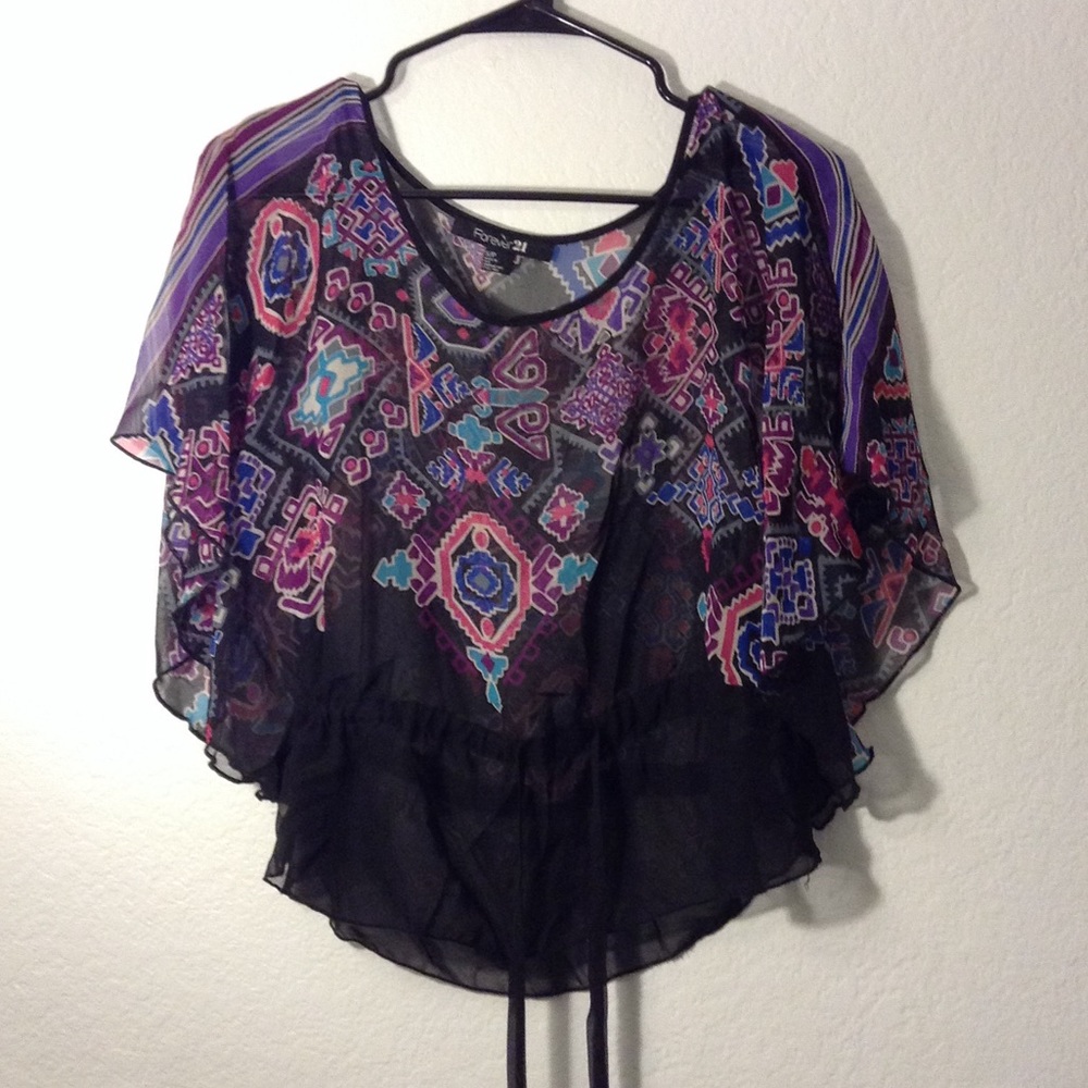 F21 Tribal print blouse