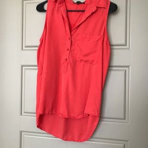 Red Sleeveless Blouse
