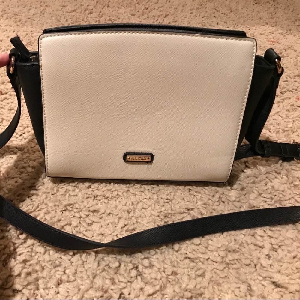Black and off white mini crossbody