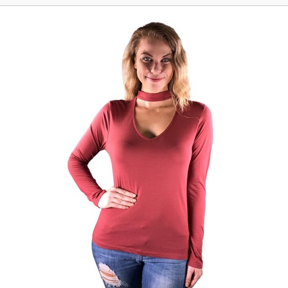 plus size v neck long sleeve