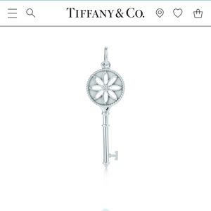 Tiffany silver necklace with tiny diamond