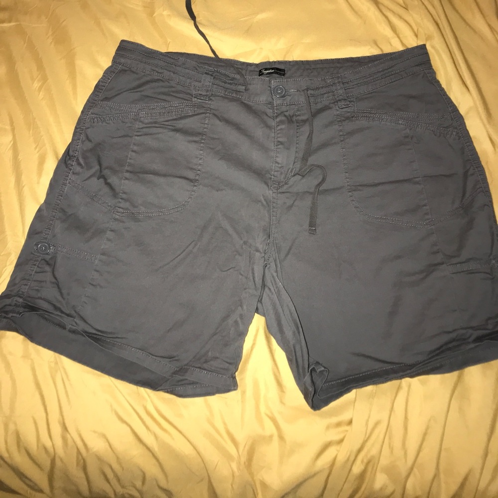 Grey cargo style shorts