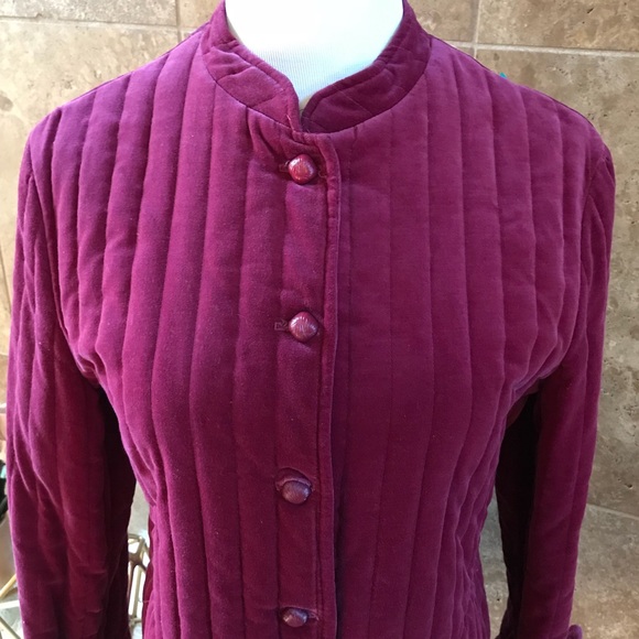 EUC Vintage Plum Velvet Channeled Riding Jacket - Picture 3 of 7