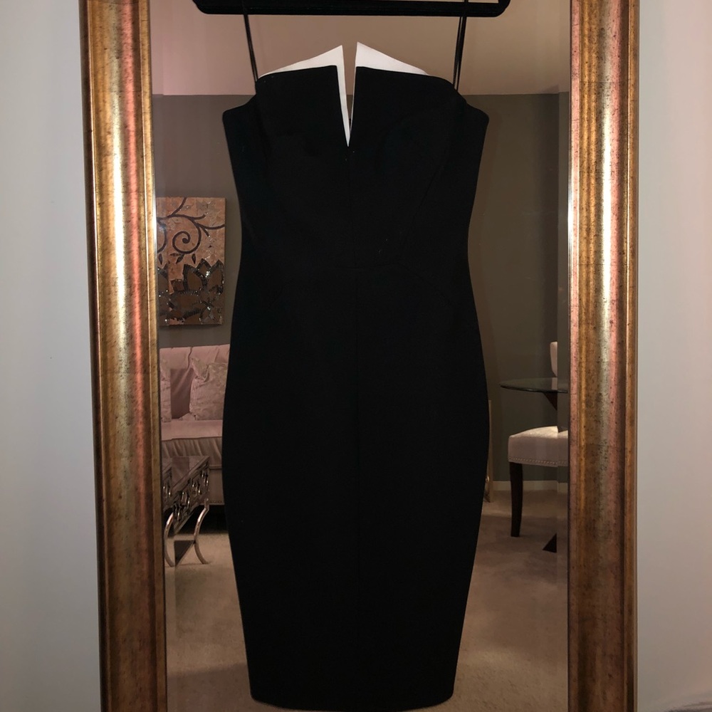 Roberto Rodriguez Black and White Strapless Dress