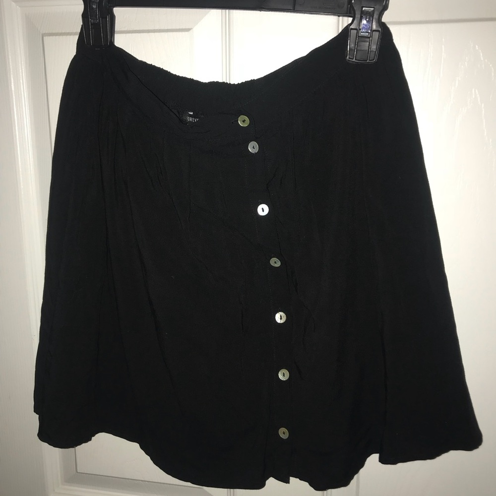 Black button up skirt