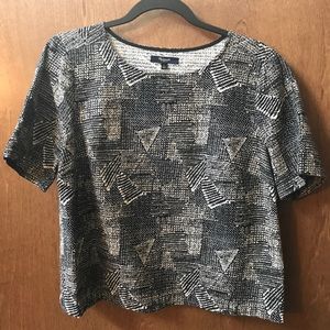 Boxy short sleeve black and white Madewell top