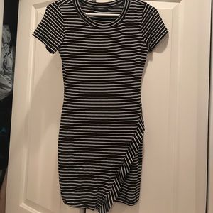 Black striped bodycon t-shirt dress