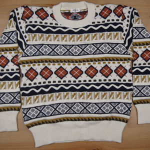 Apia M Geometric Textured COOGI Style Sweater