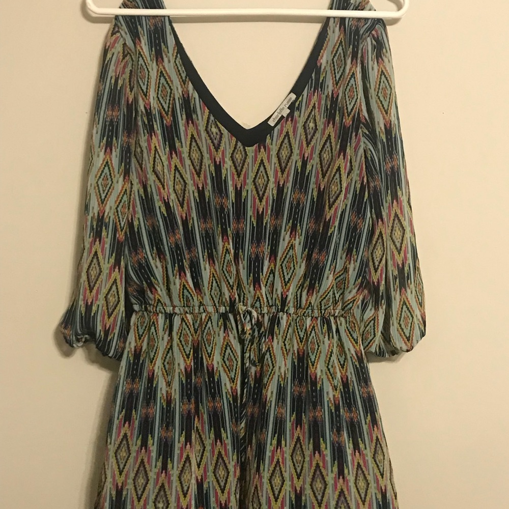 Colorful dress with v-neck line