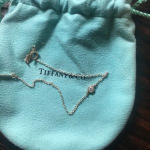 Tiffany sterling silver bracelet with tiny diamond