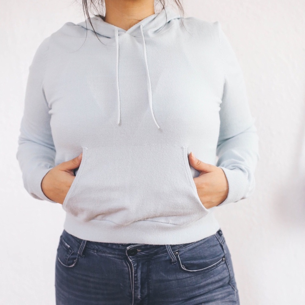 Light blue cropped hoodie