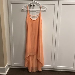 Peach high-low dress