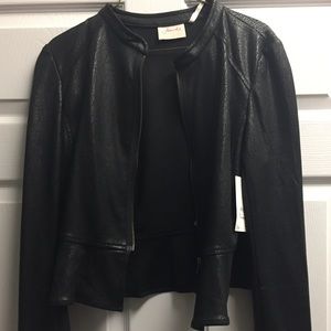 NWT Frenchi, lightweight faux leather black jacket