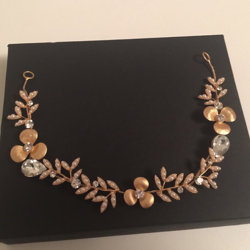 Gold sparkly hair vine - wedding 