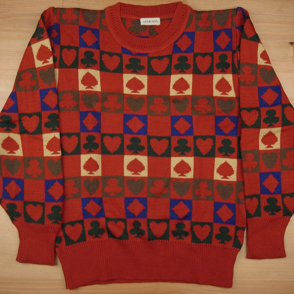 Anneran XS Spades Diamonds Hearts Clubs Sweater