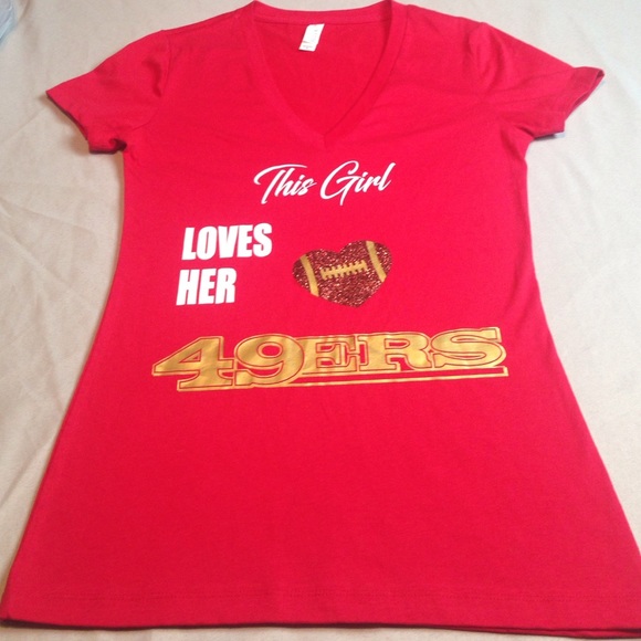 NFL THIS GIRL LOVES HER 49ERS BEAUTIFUL TOP CUTE - Picture 2 of 4