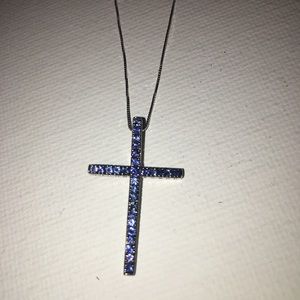 Sapphire Cross Necklace