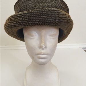 ERIC JAVITS BROWN LEATHER HAT