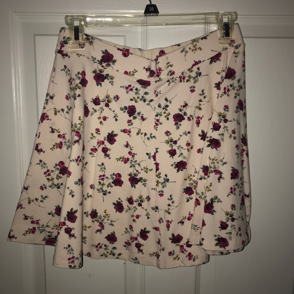 Cream colored floral skirt