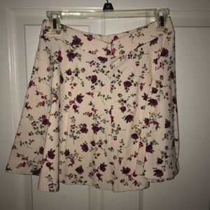 Cream colored floral skirt