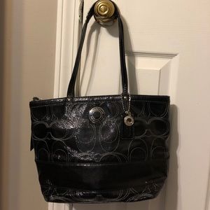 Over the shoulder black coach purse
