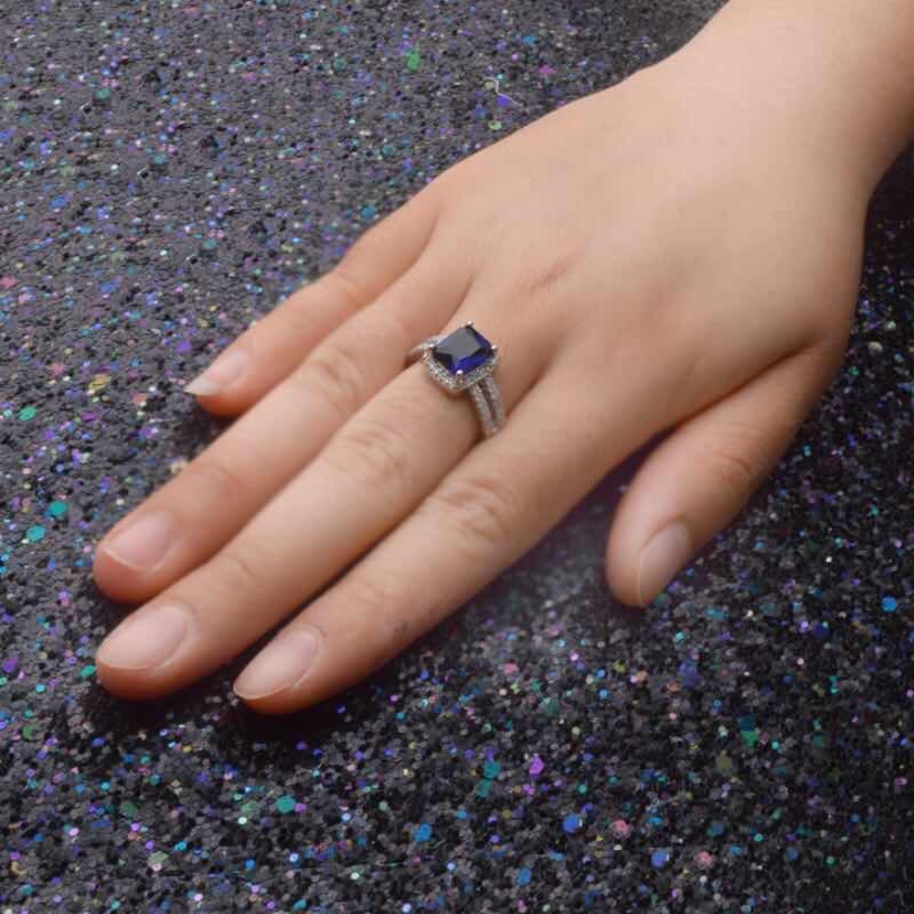 🌹🌹Size 7💍New Real Silver  4CT Engagement Ring