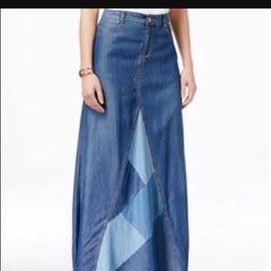 INC long modest denim long skirt