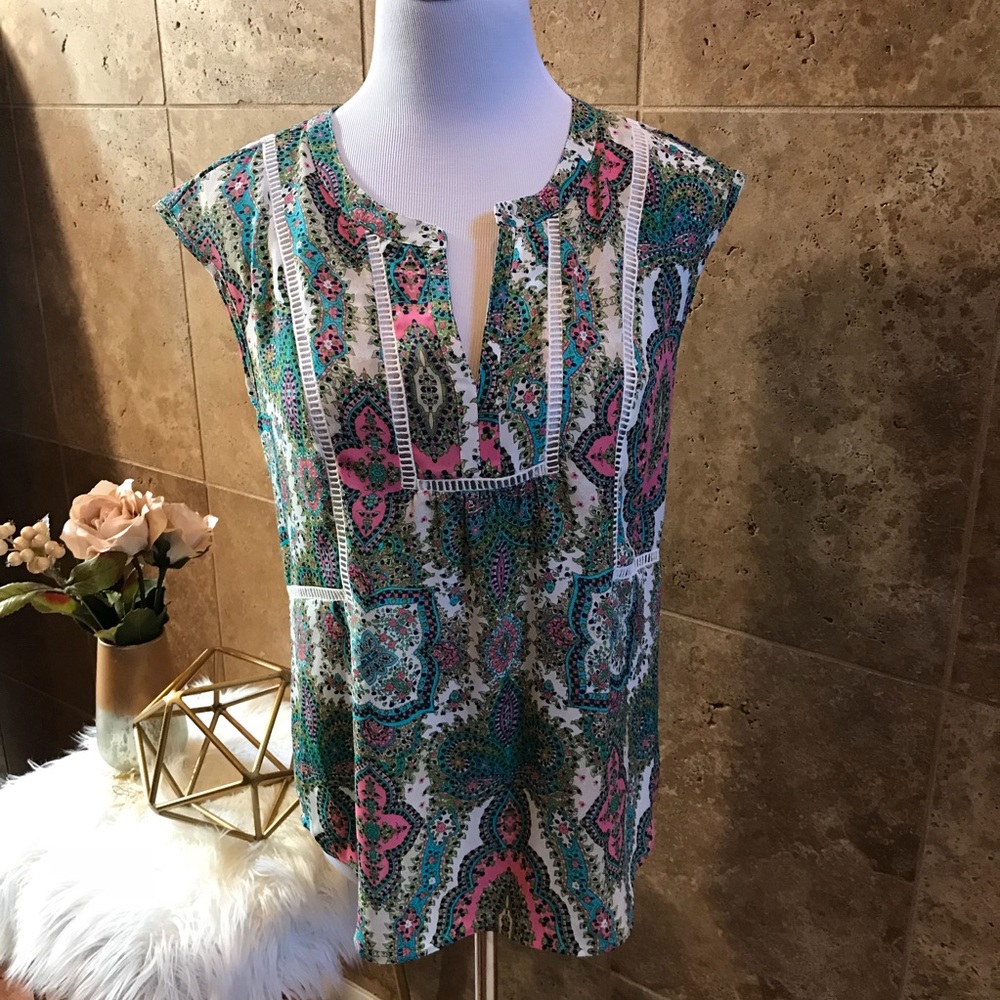 NWT Stitch Fix Sleeveless Paisley Top Small