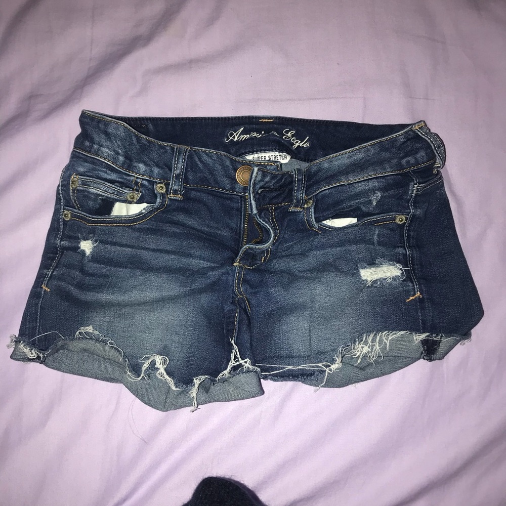 Ripped jean shorts