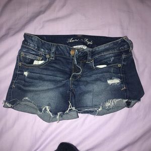 Ripped jean shorts
