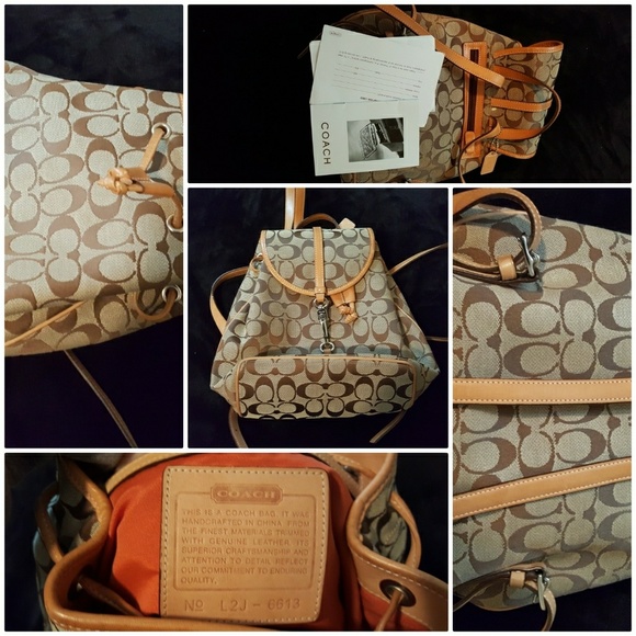 Coach Signature Backpack Purse