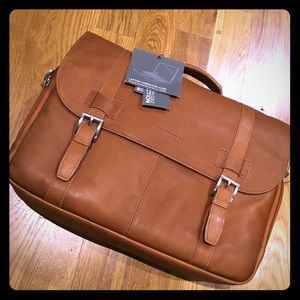 Kenneth Cole Reaction Tan Leather Briefcase BNWT
