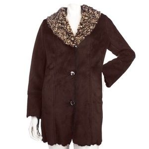 NWT Dennis Basso Faux Shearling Jacket M