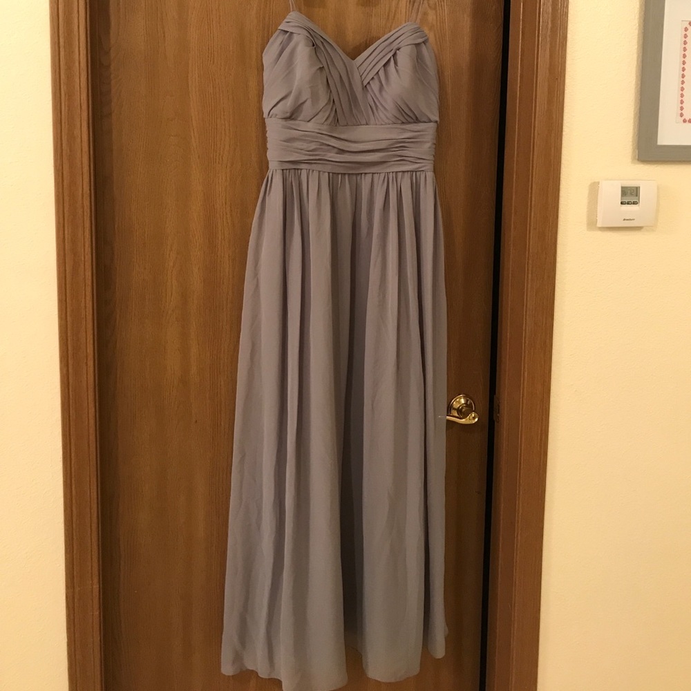 Alfred Angelo Long Grey Bridesmaid Dress