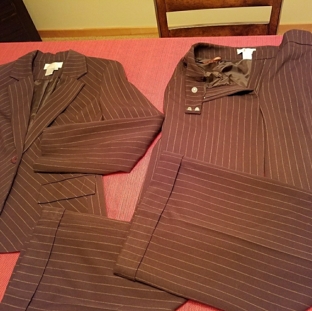 Chocolate pinstripe suit