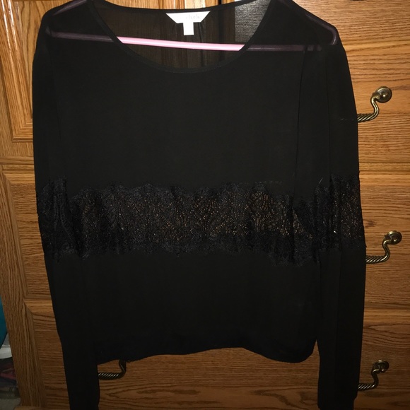 Long sleeve sheer black top - Picture 3 of 7
